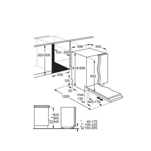 מדיח כלים אינטגרלי מלא 14 מערכות כלים דגם ZDLN6621 ZANUSSI זאנוסי