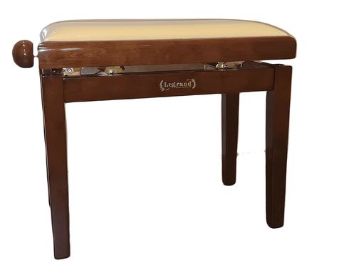 כסא פסנתר מתכוונן בצבע וולנט עם טופ קטיפה בצבע חום עדין PB-18 מבית Legrand