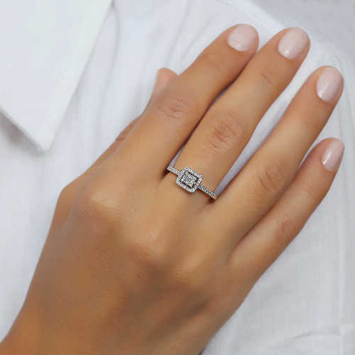טבעת יהלומים מזהב 14K