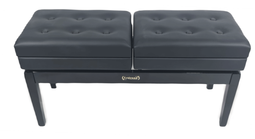 כסא פסנתר מושב כפול מתכוננים עם 2 תאי אחסון בצבע שחור מבריק PB-26 בעיצוב יוקרתי מבית Legrand