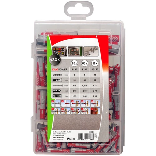 סט 132 דיבלים fischer PROFI-BOX 538621 DuoPower