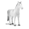 סוס פלסטיק ABS למשחקי חווה - יחידה בצבע לבן