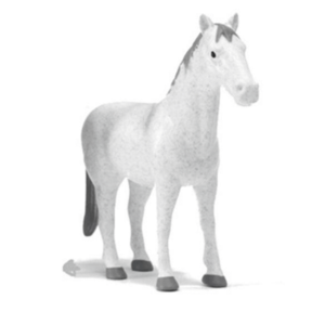 סוס פלסטיק ABS למשחקי חווה - יחידה בצבע לבן