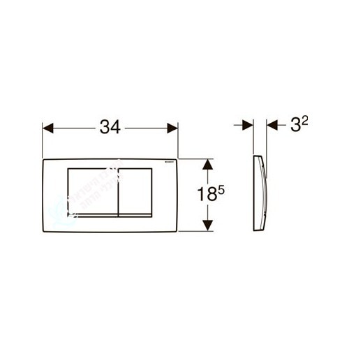 גבריט GEBERIT 115.899.KJ.1 | לחצן ניאגרה סמויה TWINLINE 30 גבריט GEBERIT