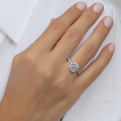 טבעת אירוסין יהלומים 1.70ct זהב 14K