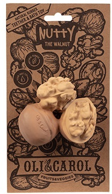 נשכן תינוק עשוי 100% גומי טבעי בעבודת יד - אגוז מלך