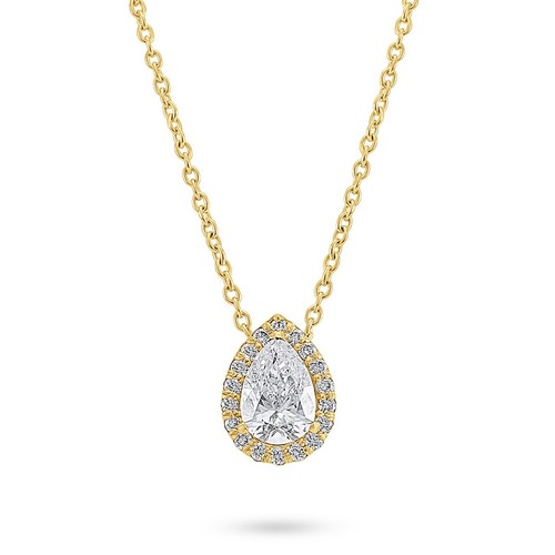 שרשרת ותליון טיפת יהלומים 0.73ct זהב 14K