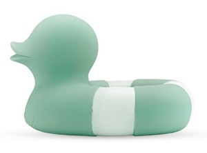 נשכן תינוק / צעצוע אמבט עשוי 100% גומי טבעי בעבודת יד - ברווז מנטה