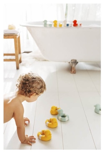 נשכן תינוק / צעצוע אמבט עשוי 100% גומי טבעי בעבודת יד - ברווז מנטה