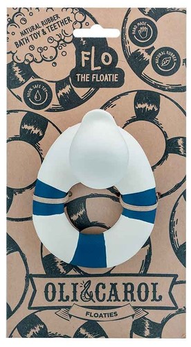 נשכן תינוק / צעצוע אמבט עשוי 100% גומי טבעי בעבודת יד - ברווז כחול