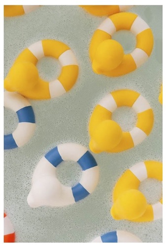 נשכן תינוק / צעצוע אמבט עשוי 100% גומי טבעי בעבודת יד - ברווז כחול