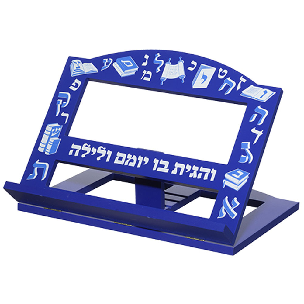 סטנדר עץ כחול עם הדפסה לילדים