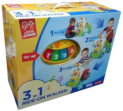 הליכון מוזיקלי לתינוק עם אורות וצלילים לעידוד תחילת הליכה והתפתחות מוטורית 3 ב1