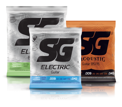 מיתרים לגיטרה חשמלית 09 Nickel Guitar String Extra Light Tension מבית SG