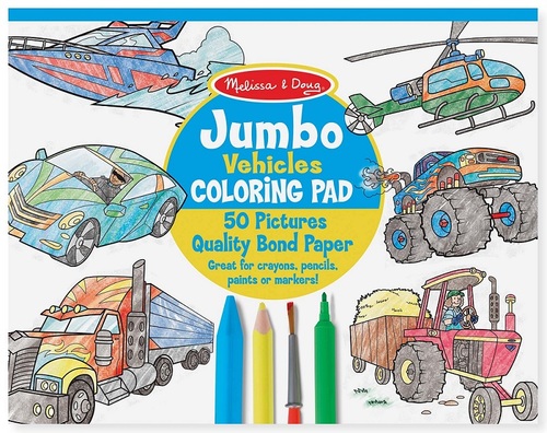 חוברת צביעה ענקית 50 דפים - כלי רכב