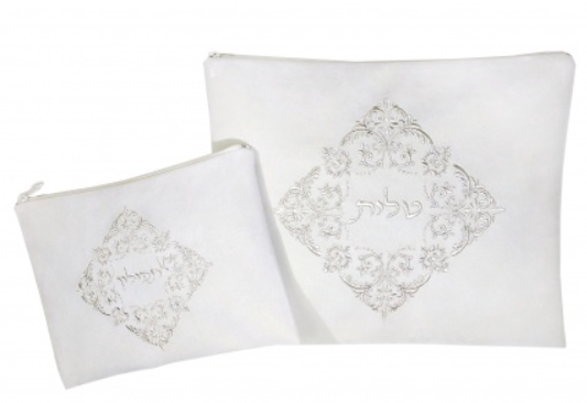 כיסוי לטלית ותפילין מעויין כסף