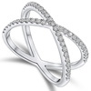 טבעת יהלומים בעיצוב איקס 0.34ct זהב 14K