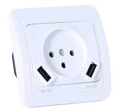 סט 3 יחידות שקע כח +מטען USB לקופסא 55 OMEGA 