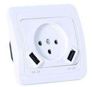 סט 3 יחידות שקע כח +מטען USB לקופסא 55 OMEGA
