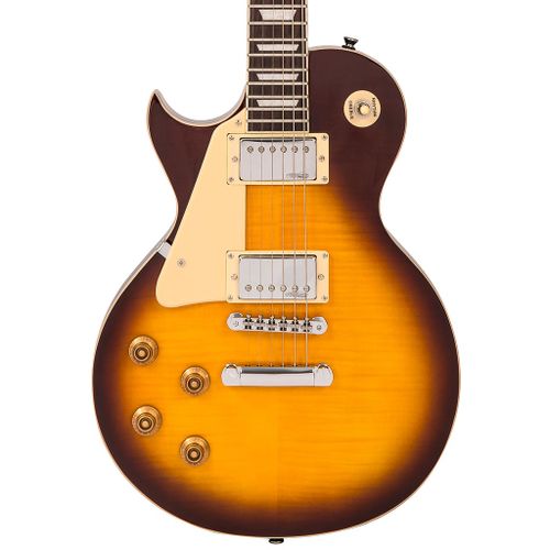 זוית נוספת Vintage V100 Reissued Electric Guitar ~ Left Hand Flamed Ice Tea