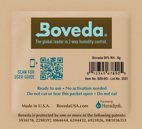 שקית לחות קטנה Boveda 62%