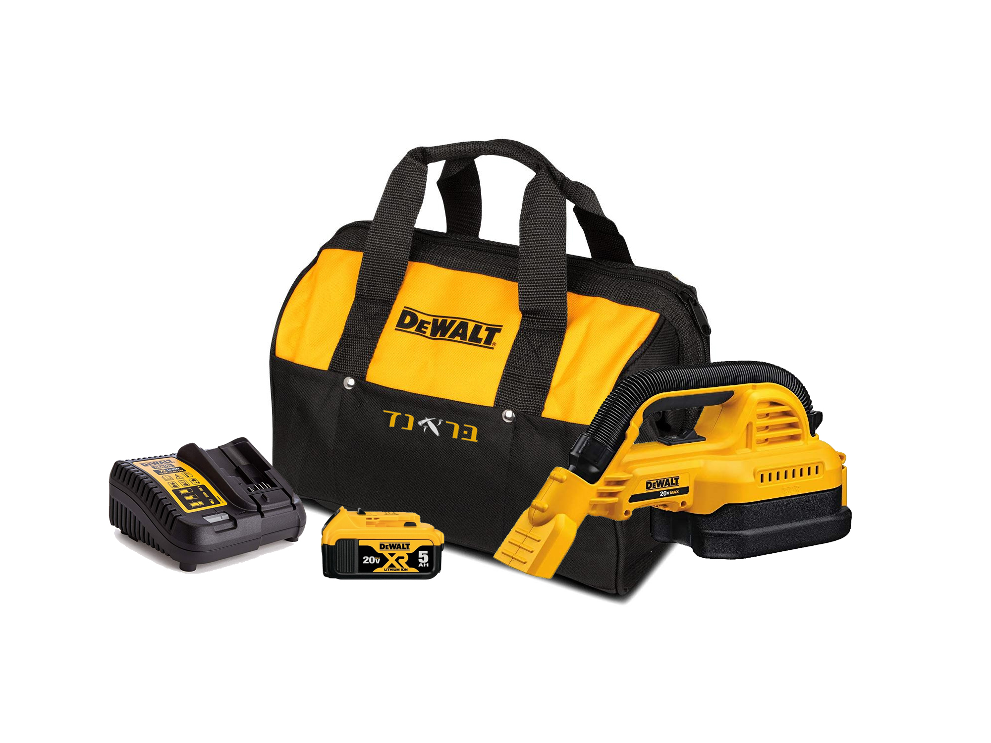 שואב אבק נייד רטוב/יבש 18V/20V + סוללה 5.0AH