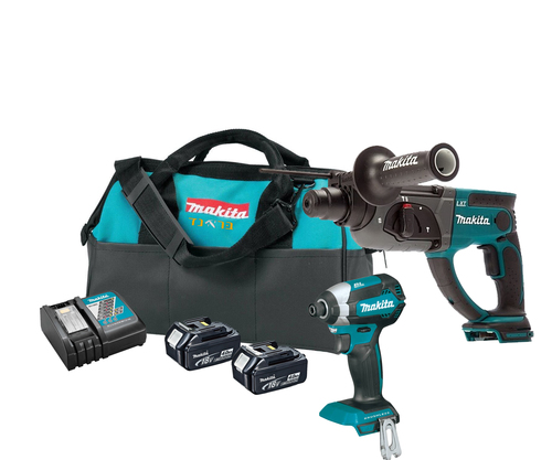 סט אימפקט + פטישון 18V + שתי סוללות 4.0AH