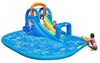 מתקן מתנפח פארק מים עם מגלשה כפול ובריכת שיכשוך גדולה - הכריש השמח דגם 9672