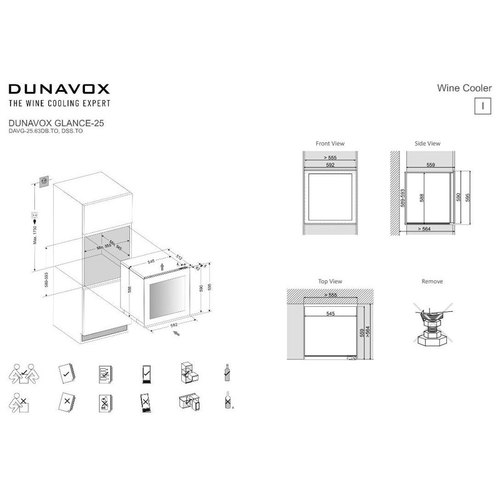 מקרר יין אינטגרלי - דגם DUNAVOX GLANCE-25