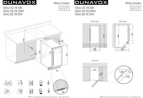 מקרר יין אינטגרלי - Dunavox DAU-32.78DB