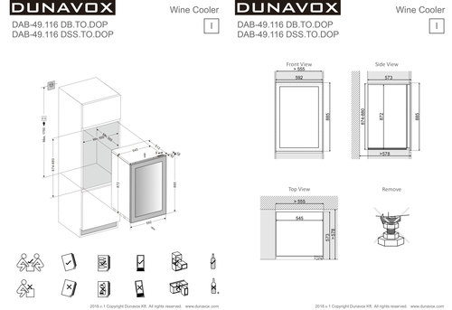 מקרר יין אינטגרלי Dunavox DAVG-49.116DB.TO