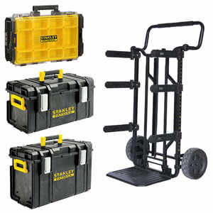עגלת ארגזי + 3 ארגזים STANLEY FATMAX TOUGHSYSTEM