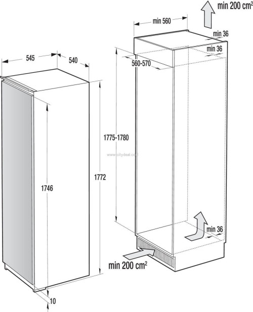 מקרר ‏ללא מקפיא RI2181A1 יחידה אחת Gorenje ‏326 ‏ליטר גורנייה(יבואן רשמי)