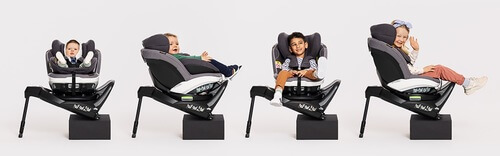 כסא בטיחות iZi Turn B מסתובב 360 עם קונכיית ההגנה הקשיחה (Shell) מגיל לידה צבע אפור אייר