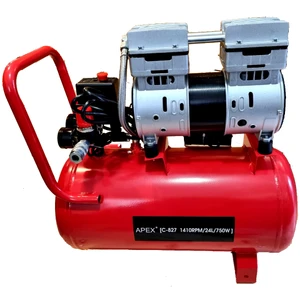קומפרסור 2 ראשים מקצועי 24 ליטר ללא שמן APEX C-827 750W 