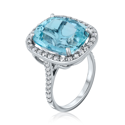 טבעת Aquamarine ויהלומים Gili