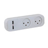 מפצל חשמל ל-2 שקעים עם 2 חיבורי 3.1A USB