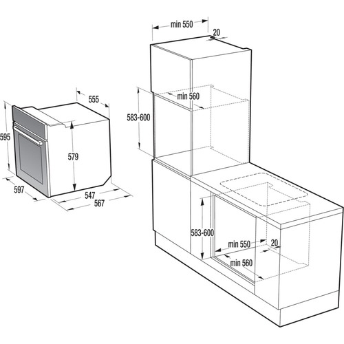 תנור בנוי 71 ליטר Gorenje גורנייה Simplicity HY-BO76SYW