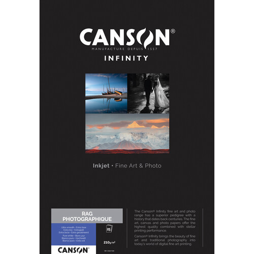 נייר הדפסה Canson Infinity Rag Photographique A2 210Gsm