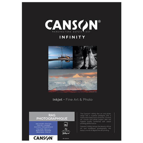 נייר הדפסה Canson Infinity Rag Photographique A3 310Gsm