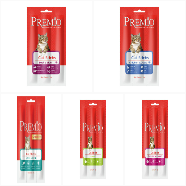 פרמיו חטיף מקלות לחתול במגוון טעמים
