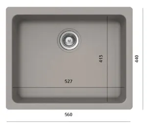 כיור מטבח  אקווטופ אטלס קריסטלייט מידה 59X46