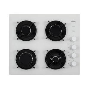 כיריים גז 4 להבות דגם SHG8500W SAUTER בצבע זכוכית לבנה
