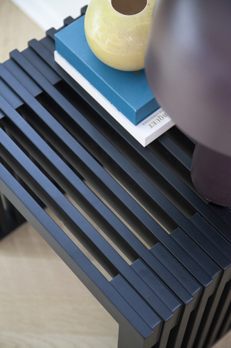 ספסל מעוצב קטן עץ מהגוני שחור RIB bench