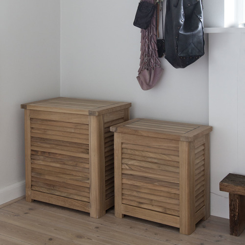 ארגז אחסון גדול מעץ טיק Storage bench