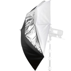 מטריית צילום מחזירה אור ומרככת Brilliant Umbrella 102cm כסופה / שחורה