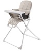 כסא אוכל תבל עם קיפול סופר קומפקטי, ריפוד דמוי עור ומגש ניתן להסרה - שלד לבן/ריפוד אפור