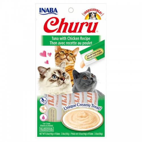 צ'ורו שלוקים טונה ועוף 56 גרם Inaba Churu