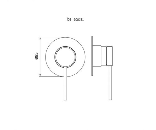 שירטוט כיסוי חיצוני 305781F20S נחושת מוברש PVD עדין 3 דרך סדרת ICE חמת