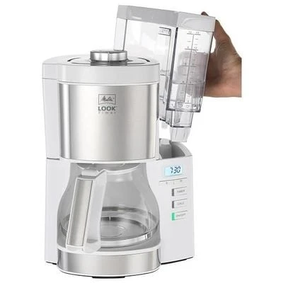 מכונות קפה פילטר Melitta Look V Timer White Steel לבן כסף